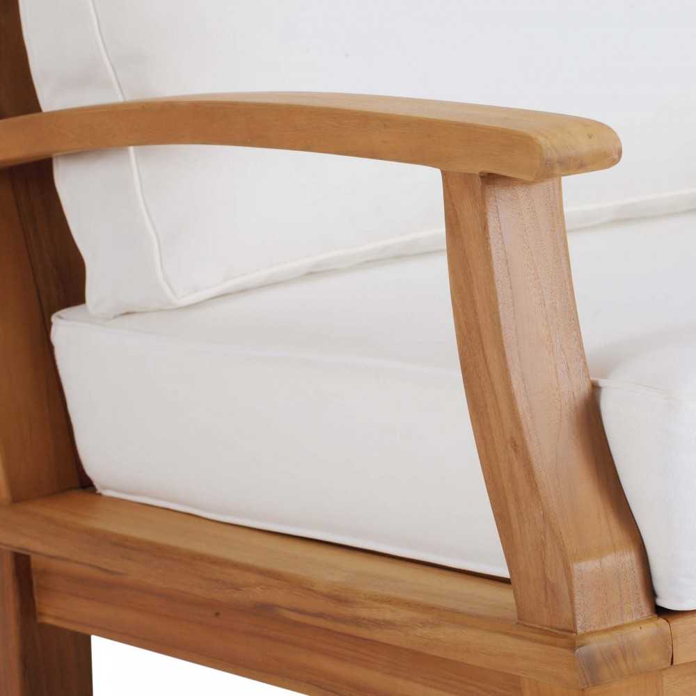 Marina Outdoor Patio Teak Rocking Chair, Natural White