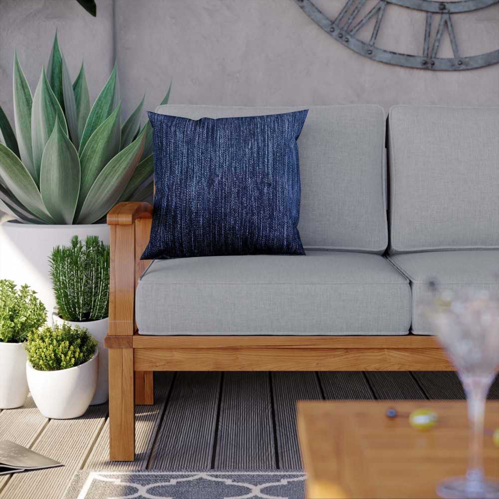 Marina Outdoor Patio Teak Sofa, Natural Gray