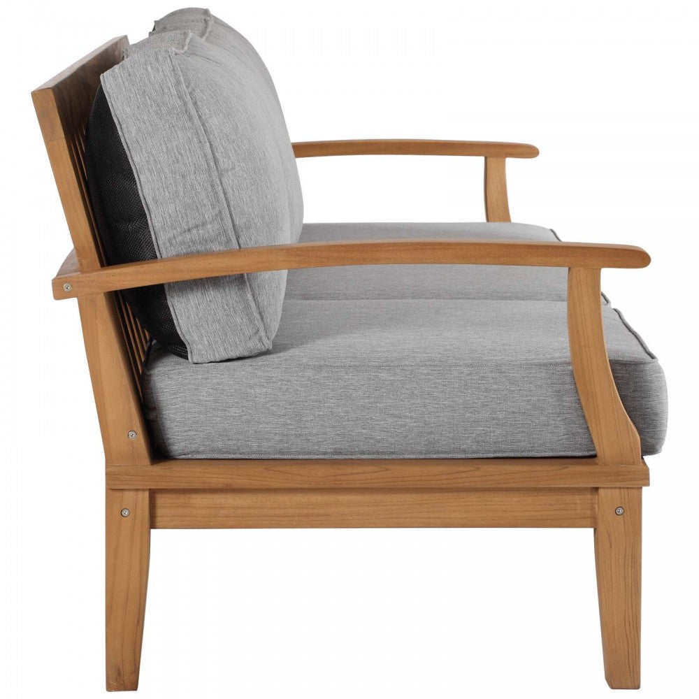 Marina Outdoor Patio Teak Sofa, Natural Gray