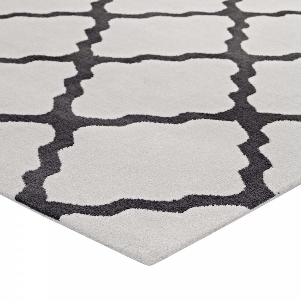 Marja Moroccan Trellis 5x8 Area Rug, Ivory and Charcoal