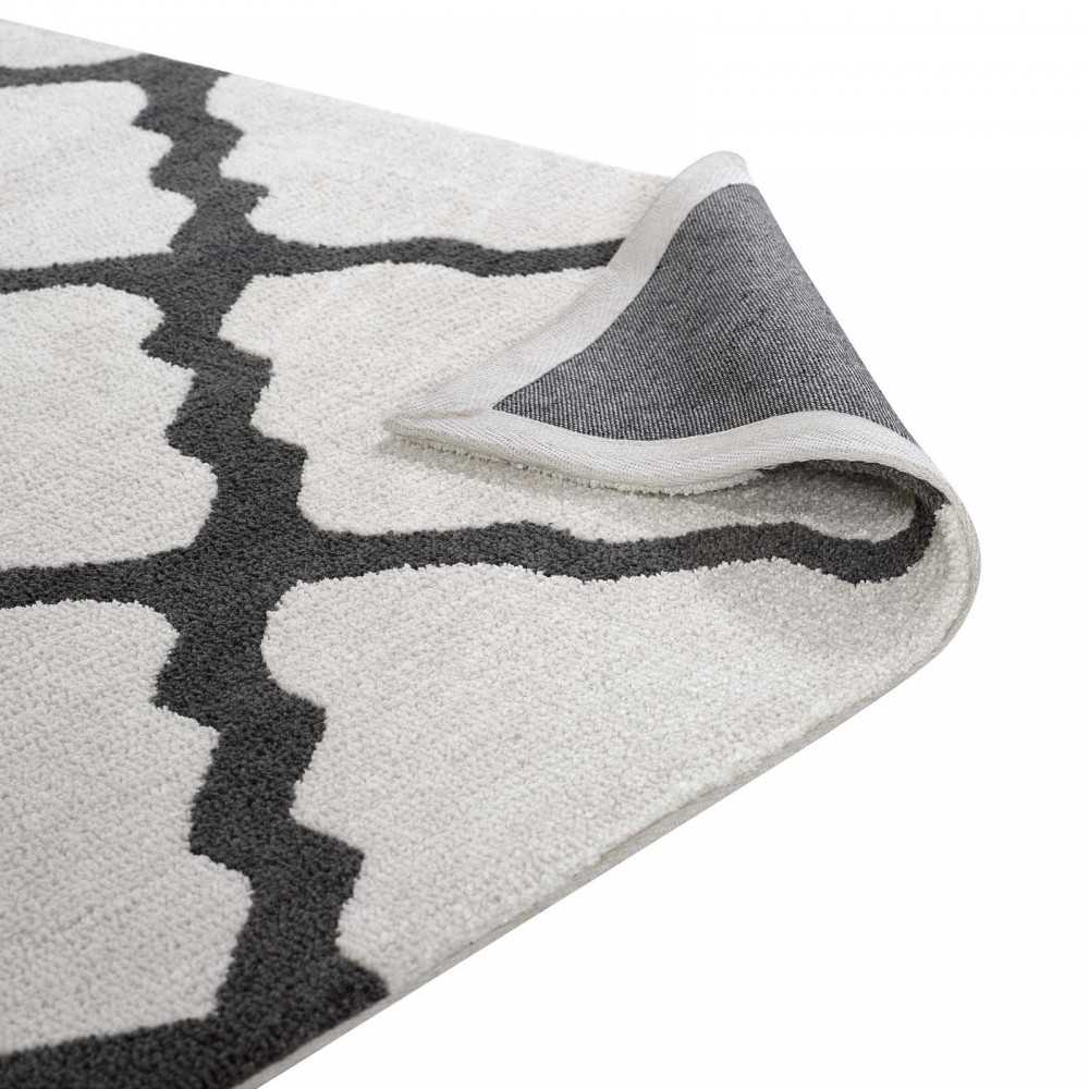 Marja Moroccan Trellis 5x8 Area Rug, Ivory and Charcoal