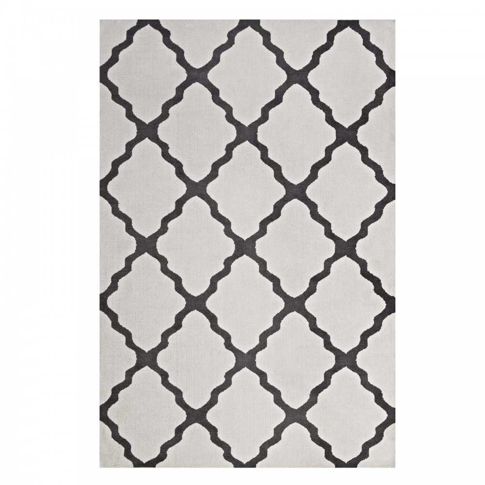 Marja Moroccan Trellis 8x10 Area Rug, Ivory and Charcoal