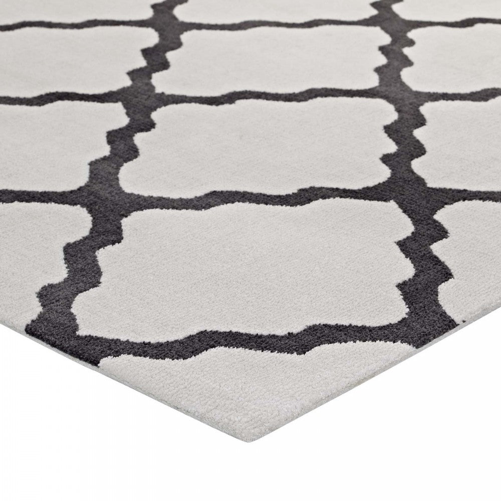 Marja Moroccan Trellis 8x10 Area Rug, Ivory and Charcoal