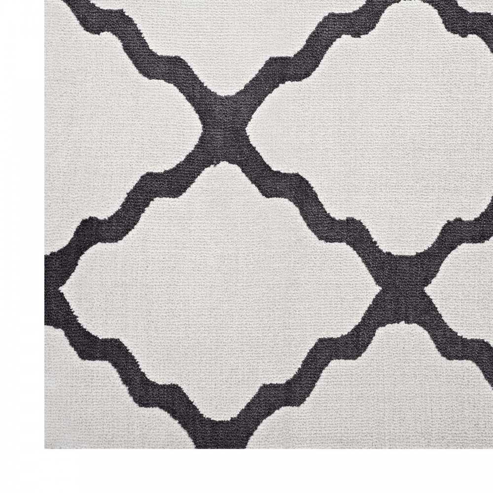 Marja Moroccan Trellis 8x10 Area Rug, Ivory and Charcoal