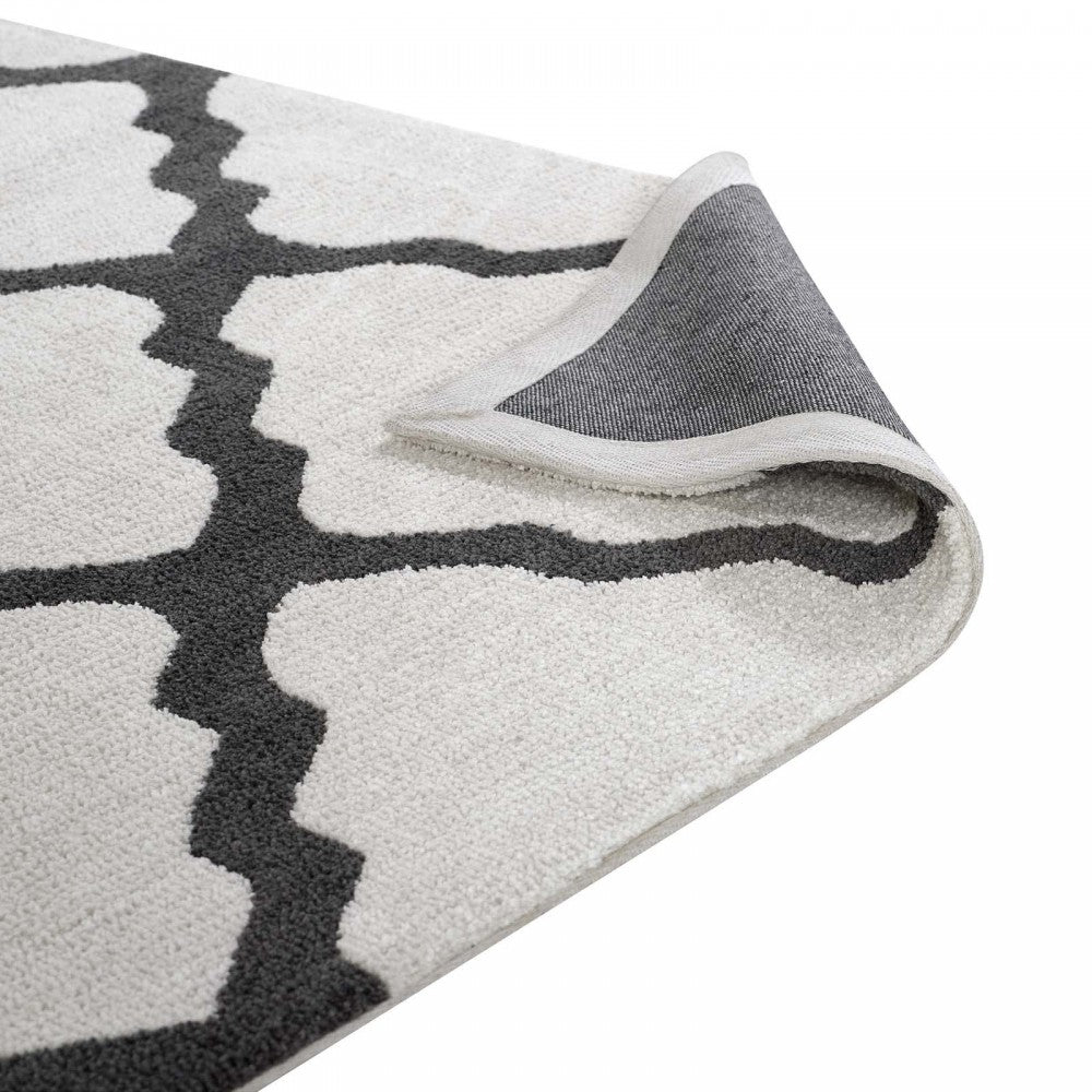 Marja Moroccan Trellis 8x10 Area Rug, Ivory and Charcoal