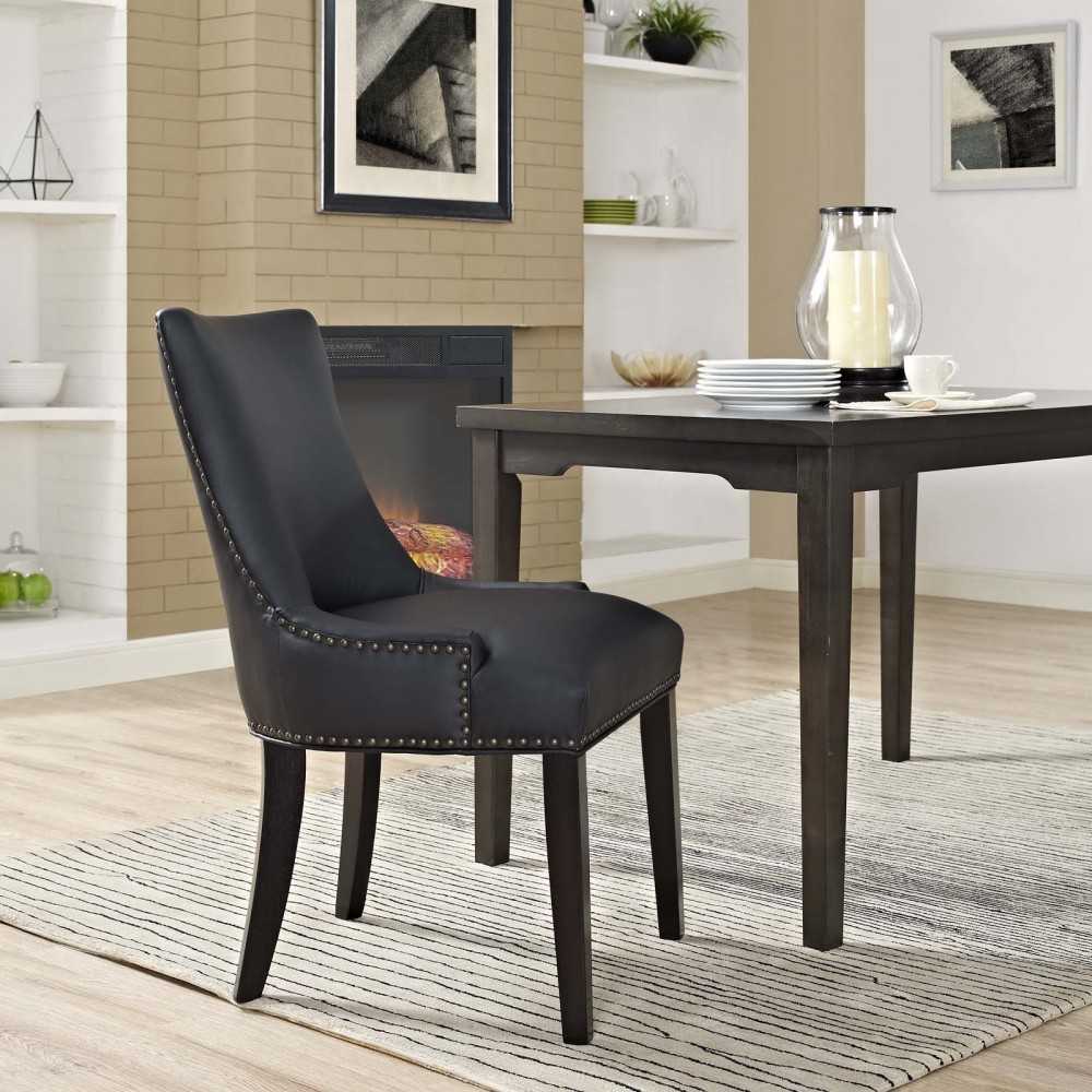 Marquis Faux Leather Dining Chair, Black