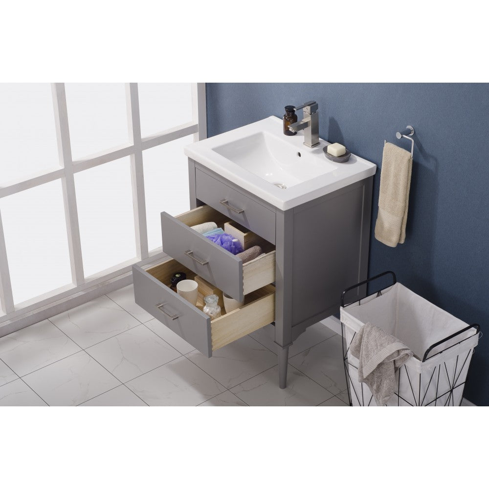 Mason 24" Single Sink Vanity In Gray