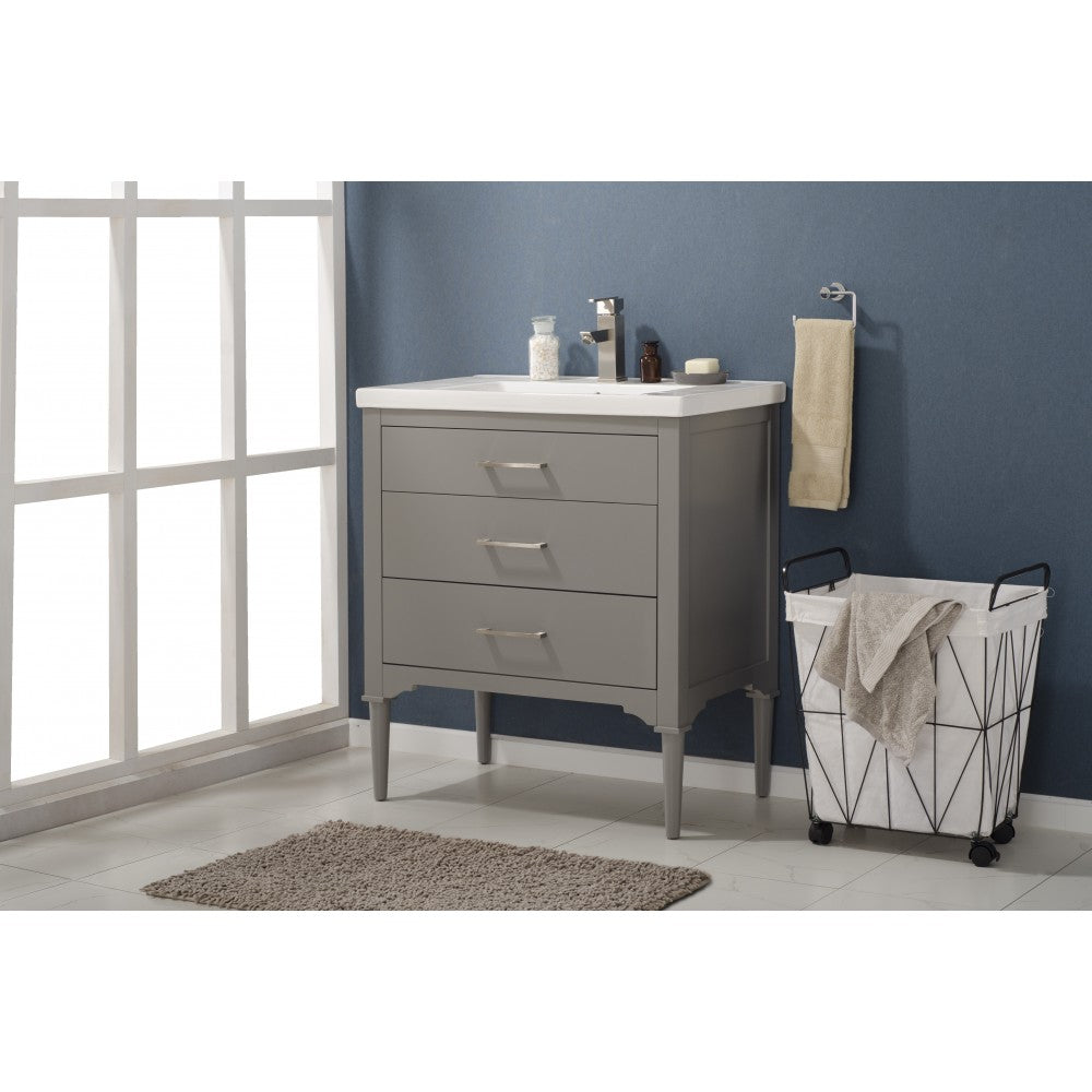 Mason 30" Single Sink Vanity In Gray