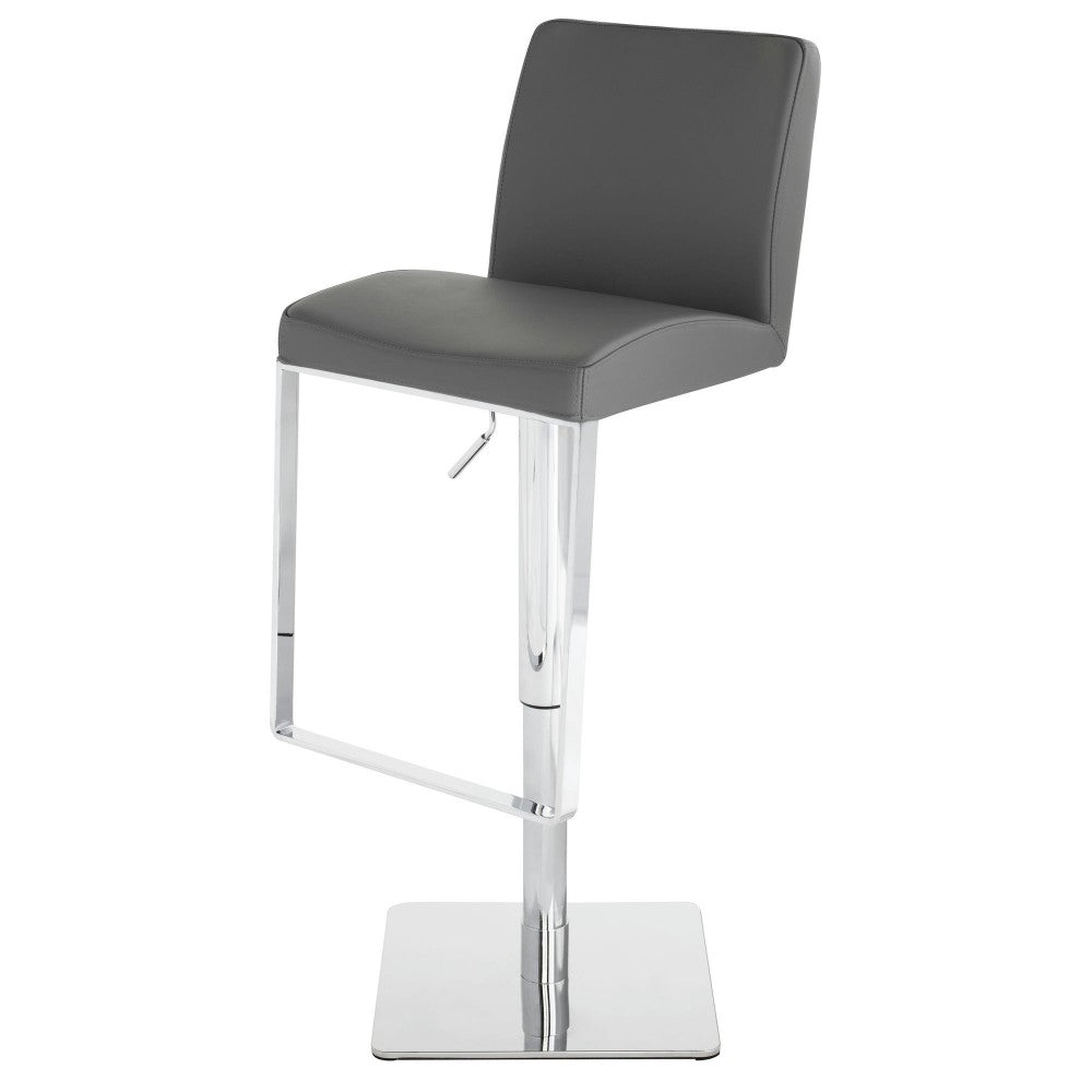 Matteo Dark Gray Leather Adjustable Stool