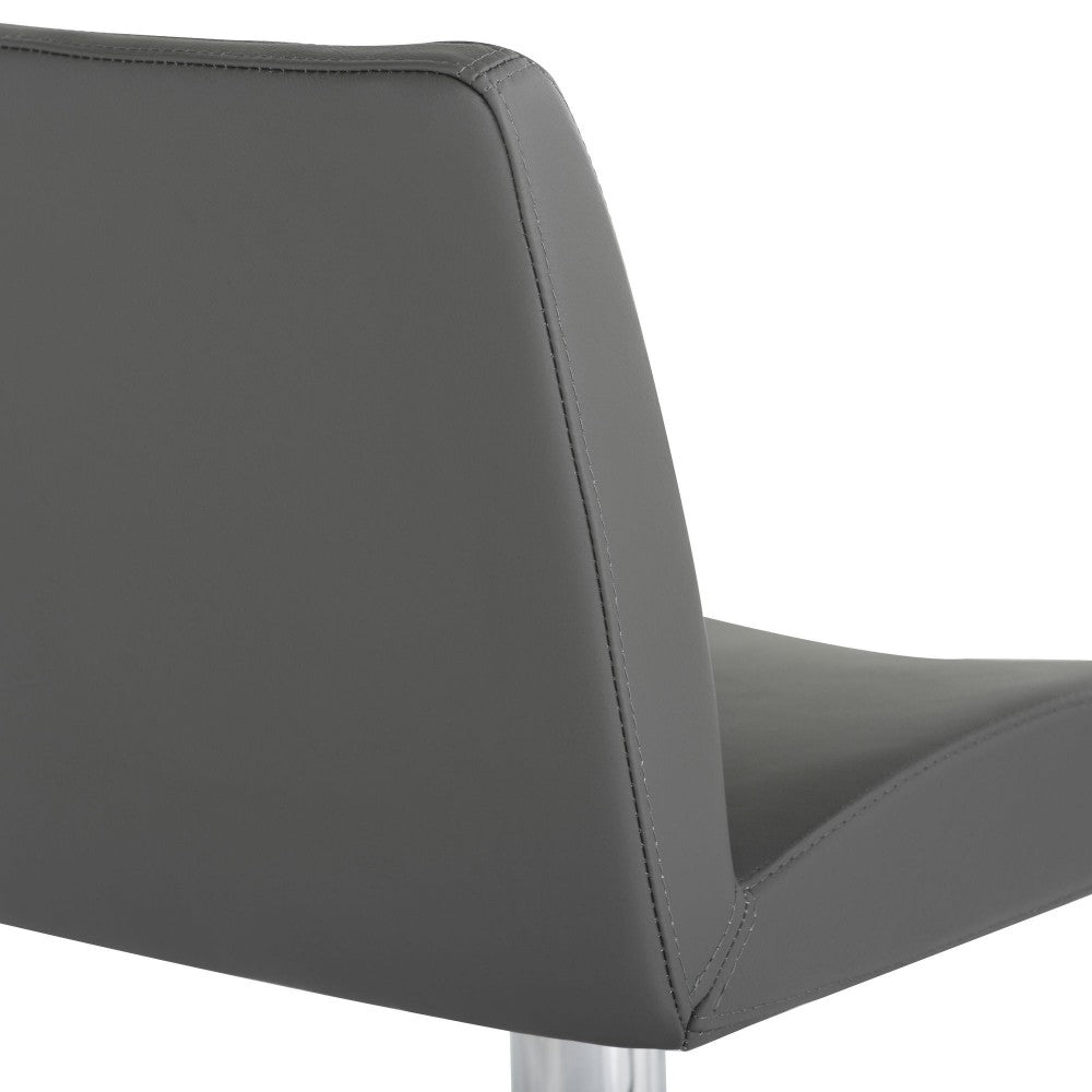 Matteo Dark Gray Leather Adjustable Stool
