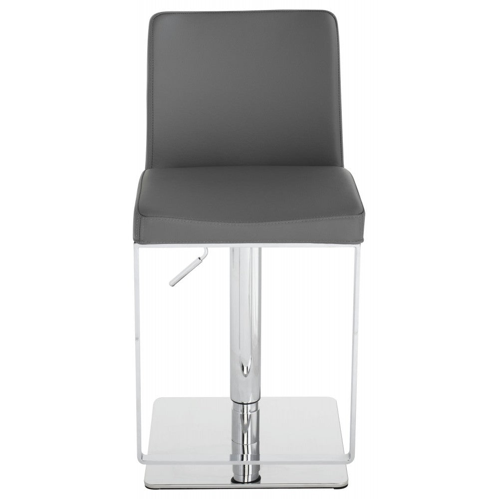 Matteo Dark Gray Leather Adjustable Stool