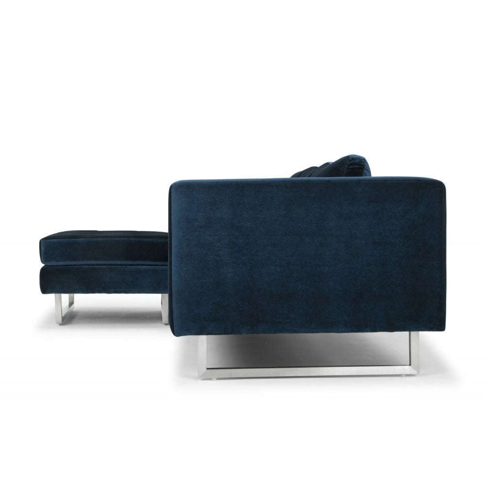 Matthew Midnight Blue Fabric Sectional Sofa, HGSC255
