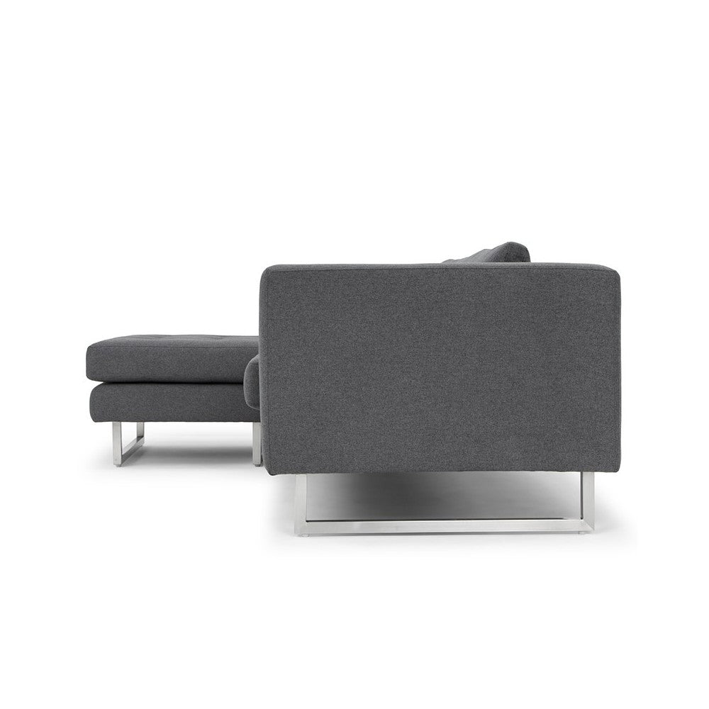 Matthew Shale Gray Fabric Sectional Sofa, HGSC197