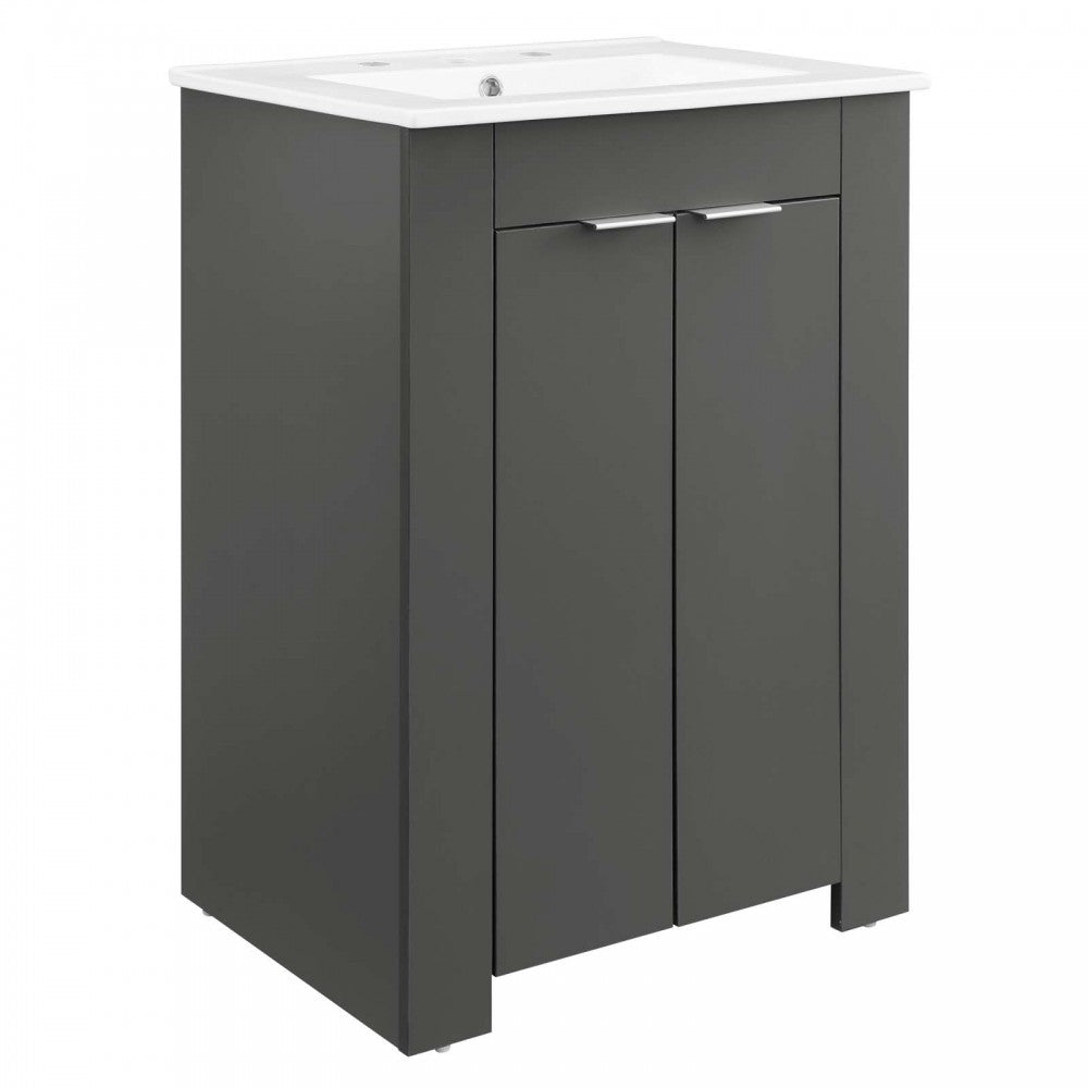 Maybelle 24" Bathroom Vanity, Gray White