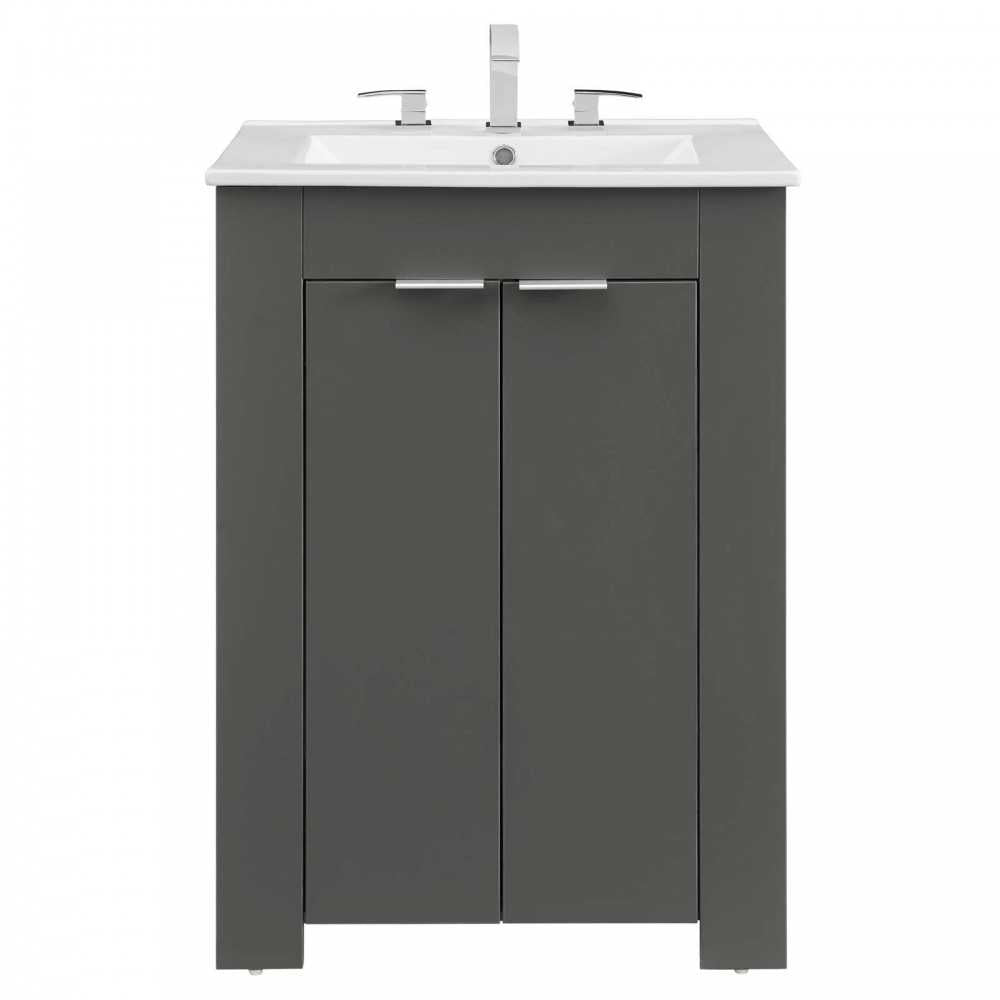 Maybelle 24" Bathroom Vanity, Gray White