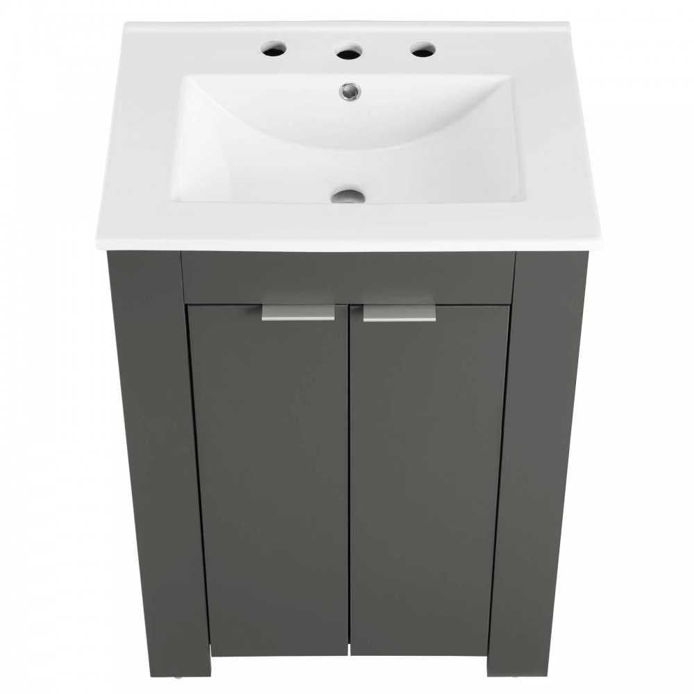 Maybelle 24" Bathroom Vanity, Gray White