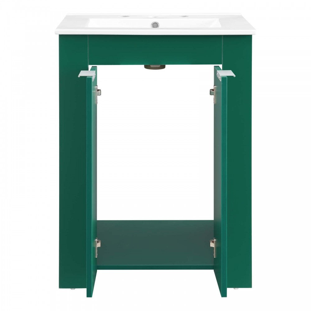 Maybelle 24" Bathroom Vanity, Green White