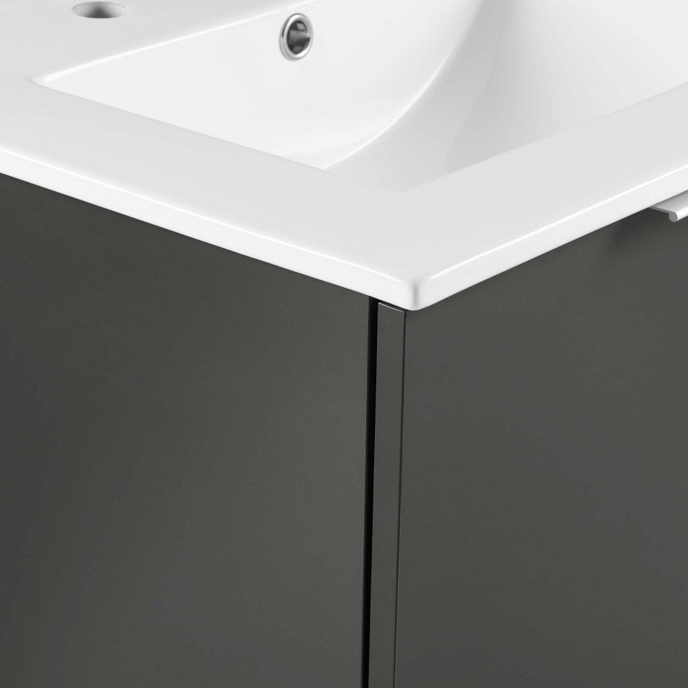 Maybelle 24" Wall-Mount Bathroom Vanity, Gray White