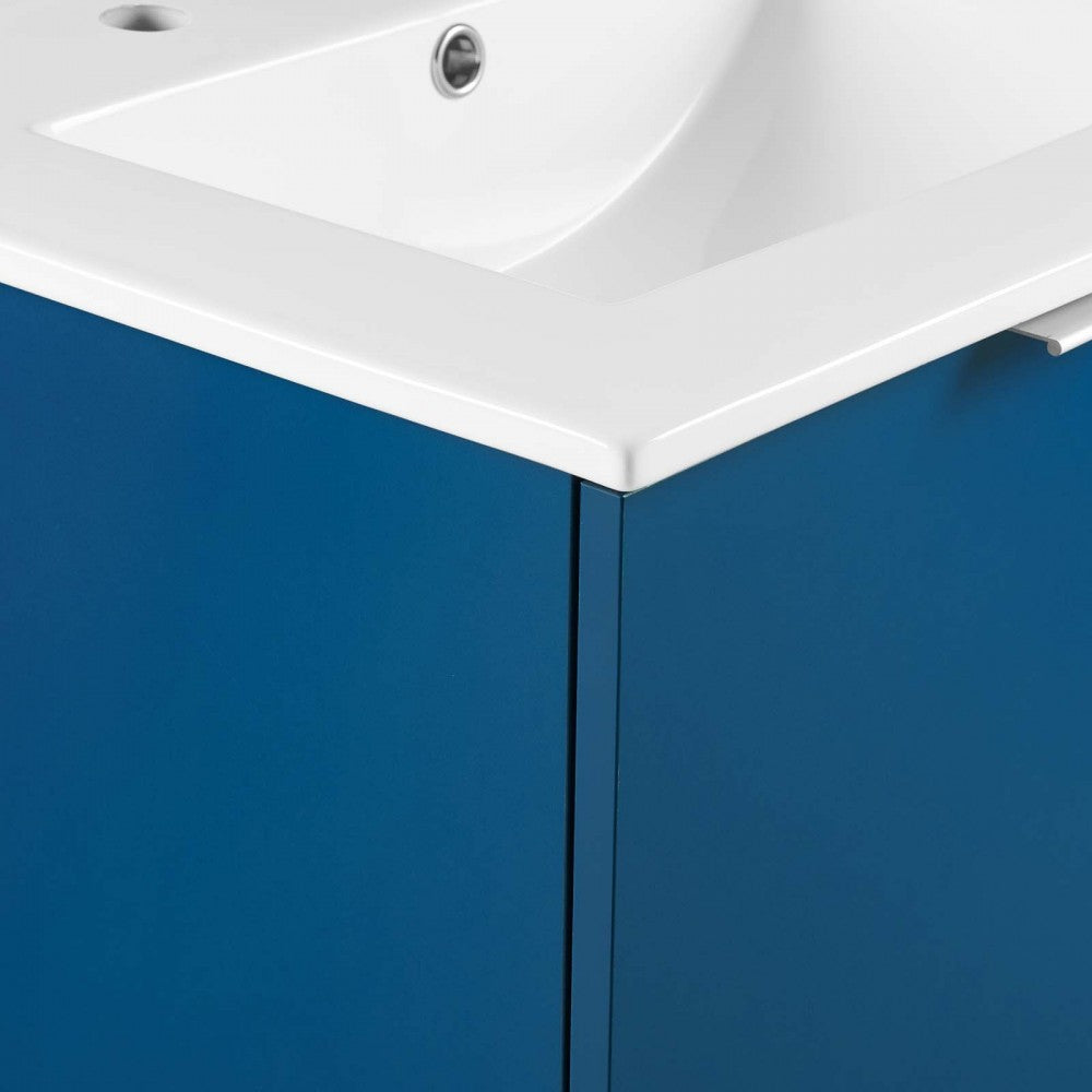 Maybelle 24" Wall-Mount Bathroom Vanity, Navy White