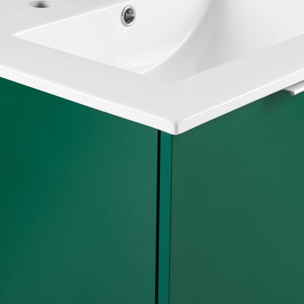 Maybelle 24" Wall-Mount Bathroom Vanity, Green White