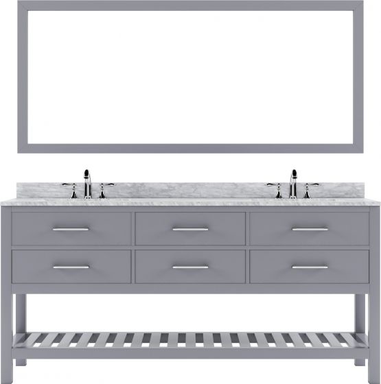 Caroline Estate 72" Double Bathroom Vanity Set, Gray