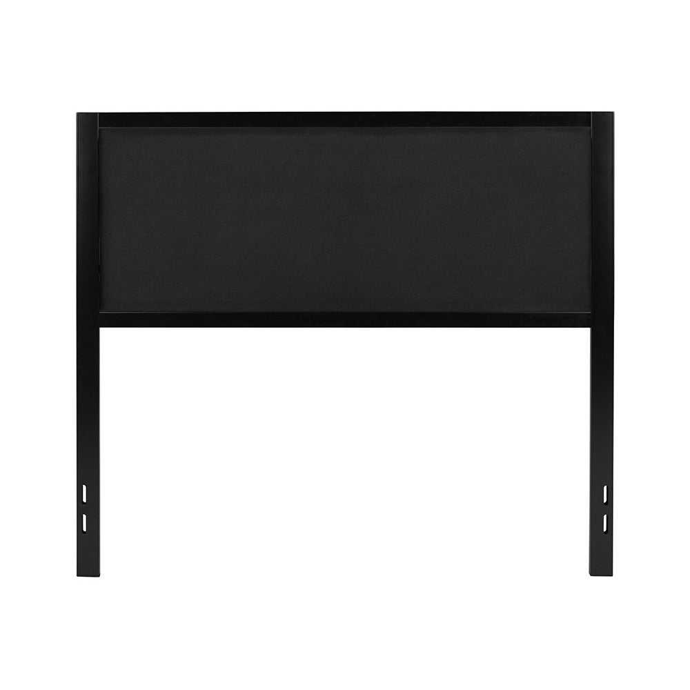 Melbourne Metal Upholstered Full Size Headboard in Black Fabric