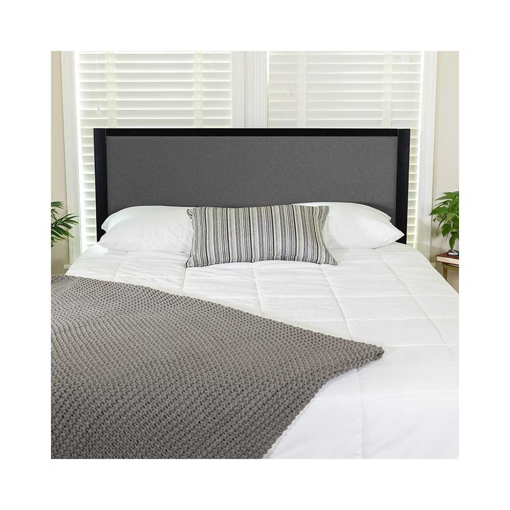 Melbourne Metal Upholstered Full Size Headboard in Dark Gray Fabric