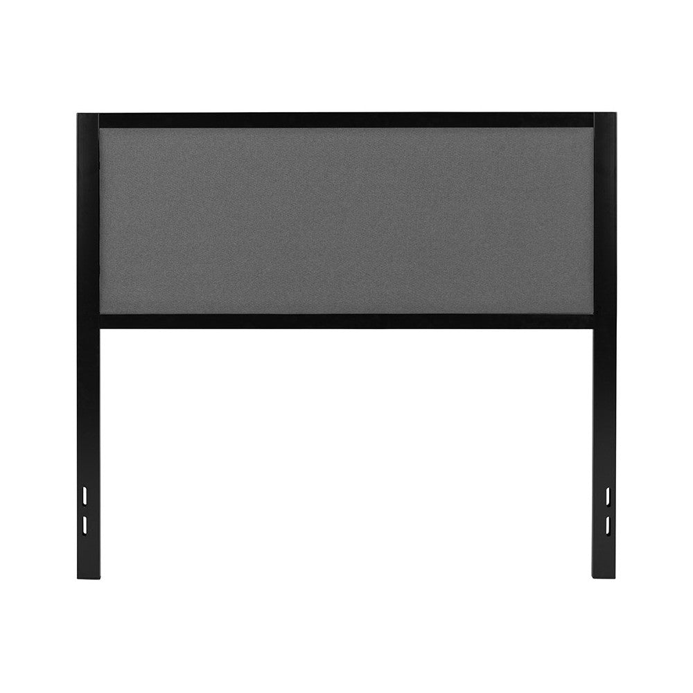 Melbourne Metal Upholstered Full Size Headboard in Dark Gray Fabric