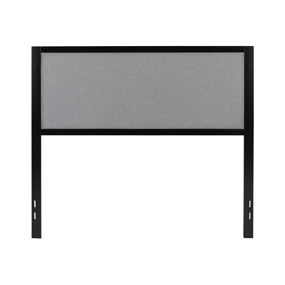 Melbourne Metal Upholstered Full Size Headboard in Light Gray Fabric