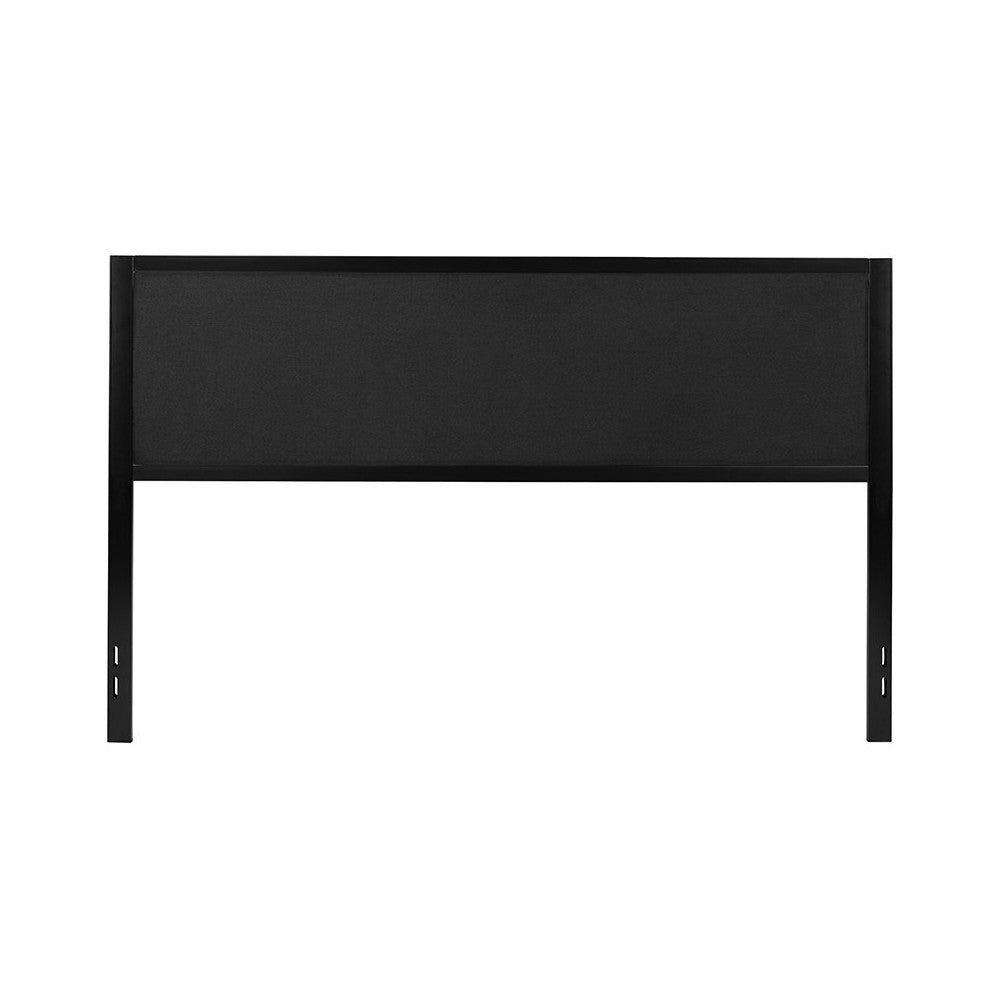 Melbourne Metal Upholstered King Size Headboard in Black Fabric