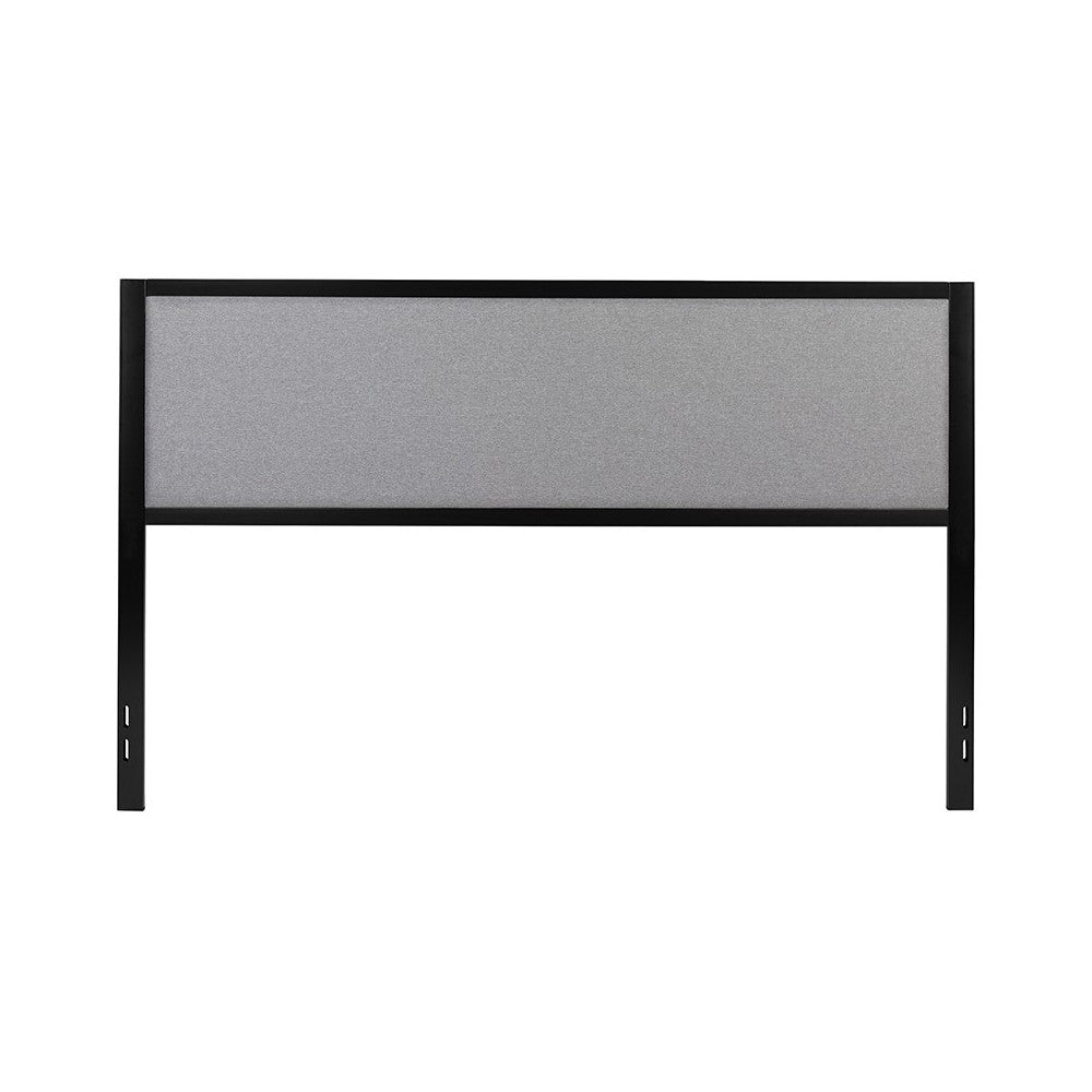 Melbourne Metal Upholstered King Size Headboard in Light Gray Fabric