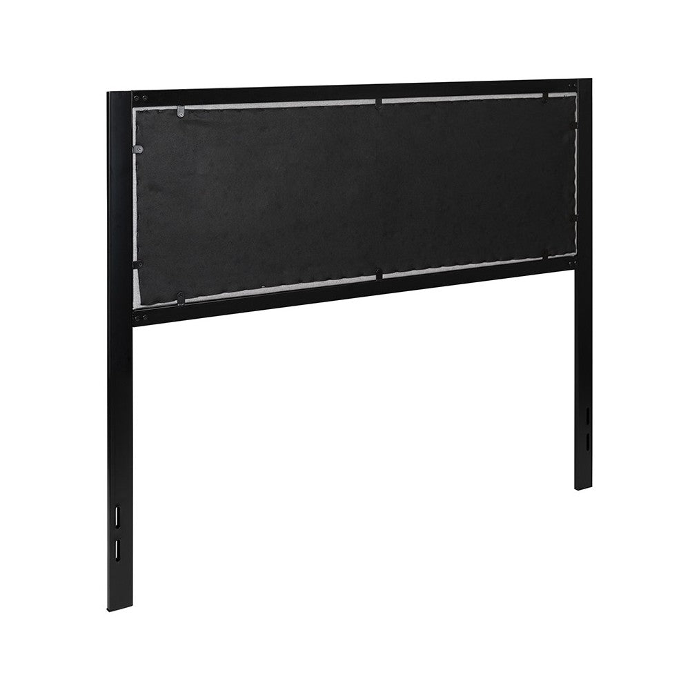 Melbourne Metal Upholstered Queen Size Headboard in Light Gray Fabric