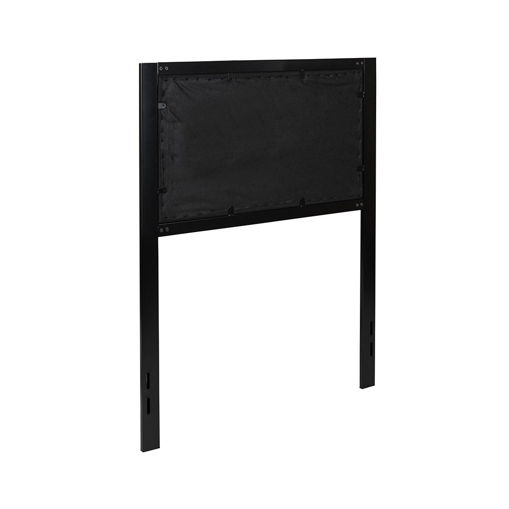 Melbourne Metal Upholstered Twin Size Headboard in Black Fabric