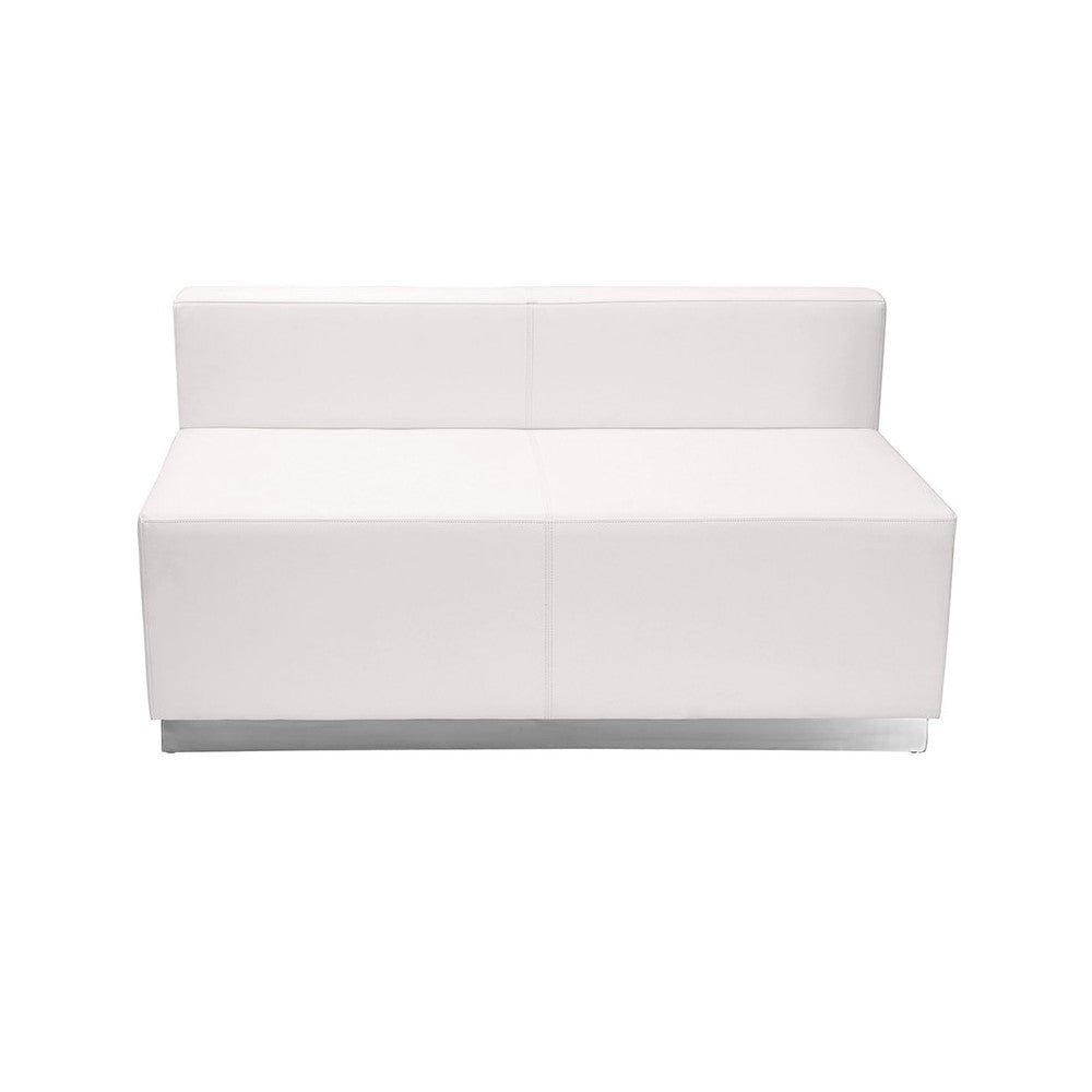 Melrose White LeatherSoft Reception Configuration, 3 Pieces