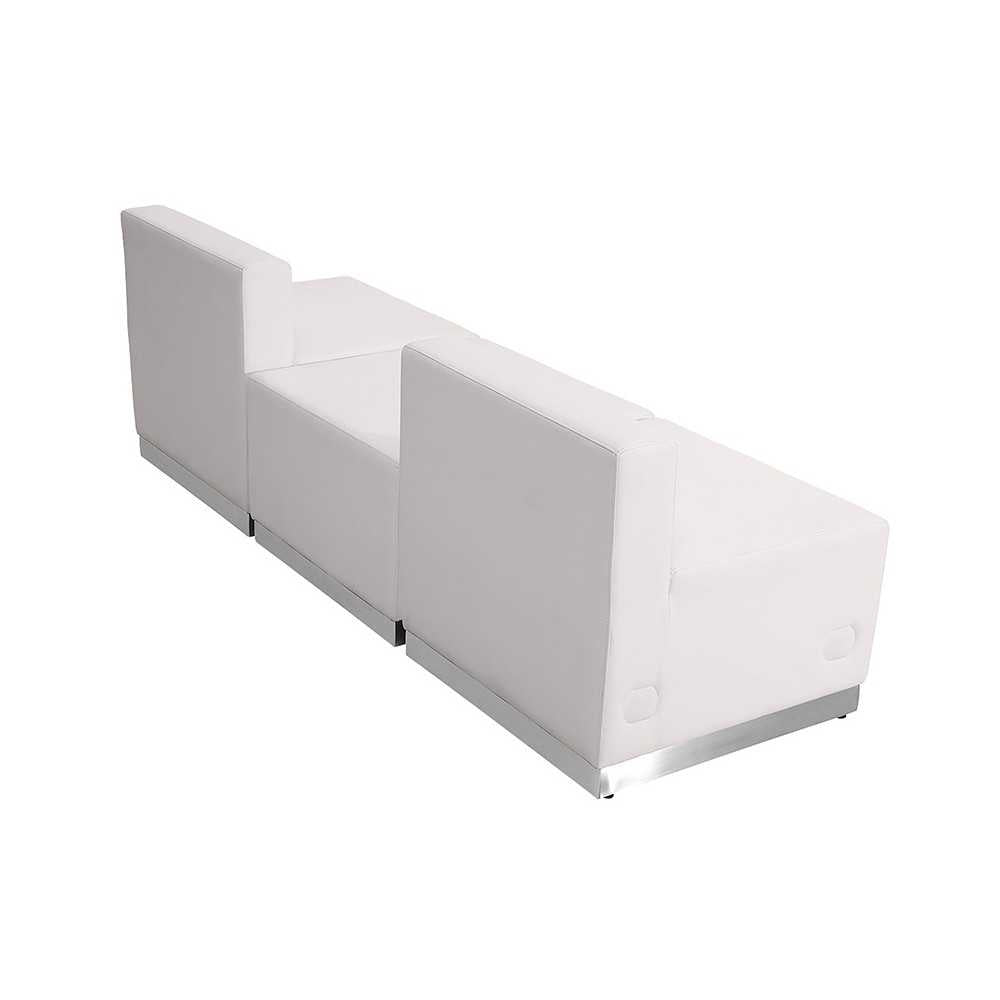 Melrose White LeatherSoft Reception Configuration, 3 Pieces