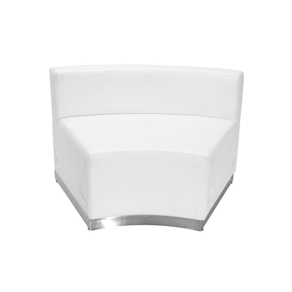 Melrose White LeatherSoft Reception Configuration, 3 Pieces