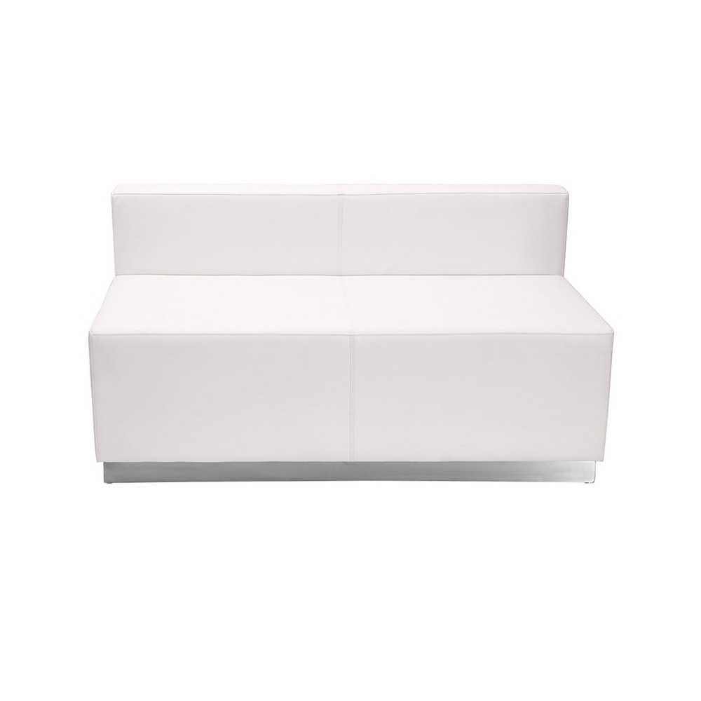Melrose White LeatherSoft Reception Configuration, 4 Pieces