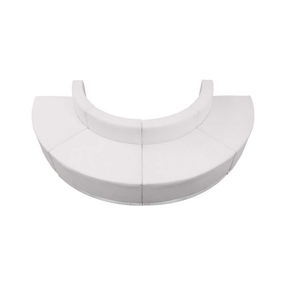 Melrose White LeatherSoft Reception Configuration, 4 Pieces