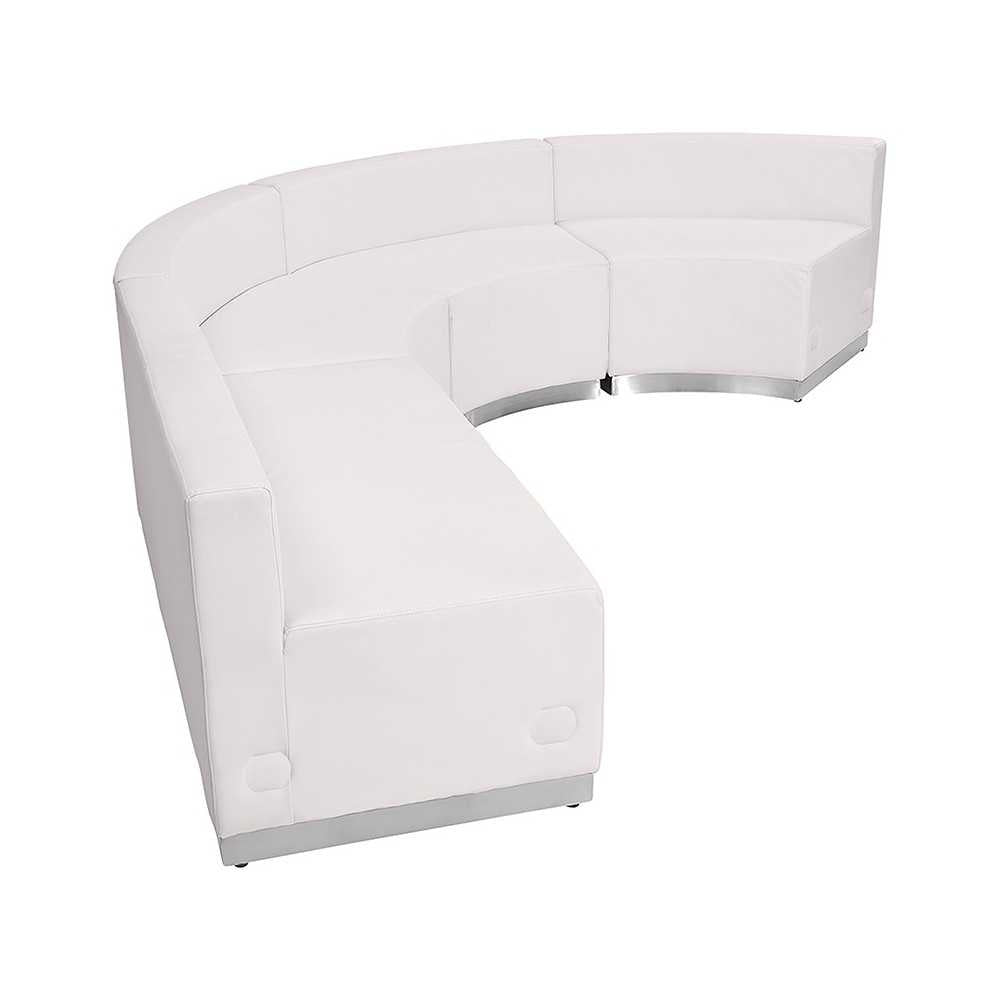 Melrose White LeatherSoft Reception Configuration, 4 Pieces