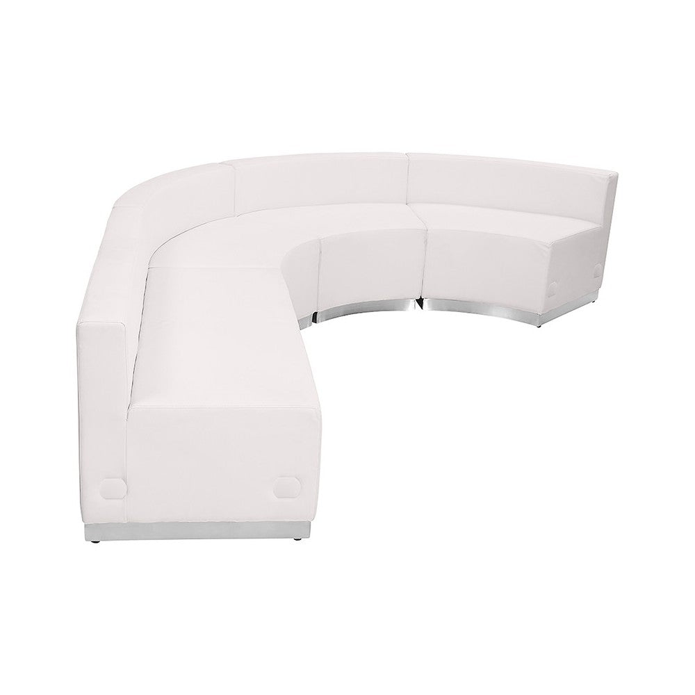 Melrose White LeatherSoft Reception Configuration, 4 Pieces