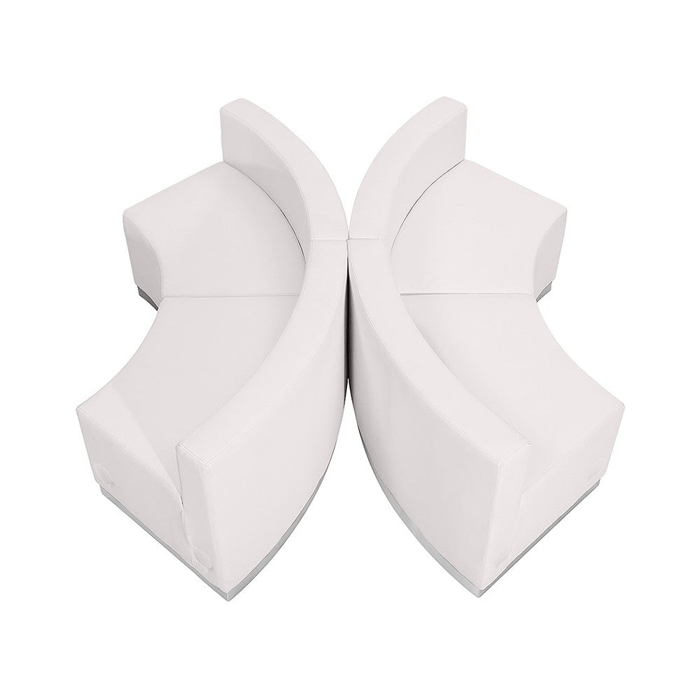 Melrose White LeatherSoft Reception Configuration, 4 Pieces