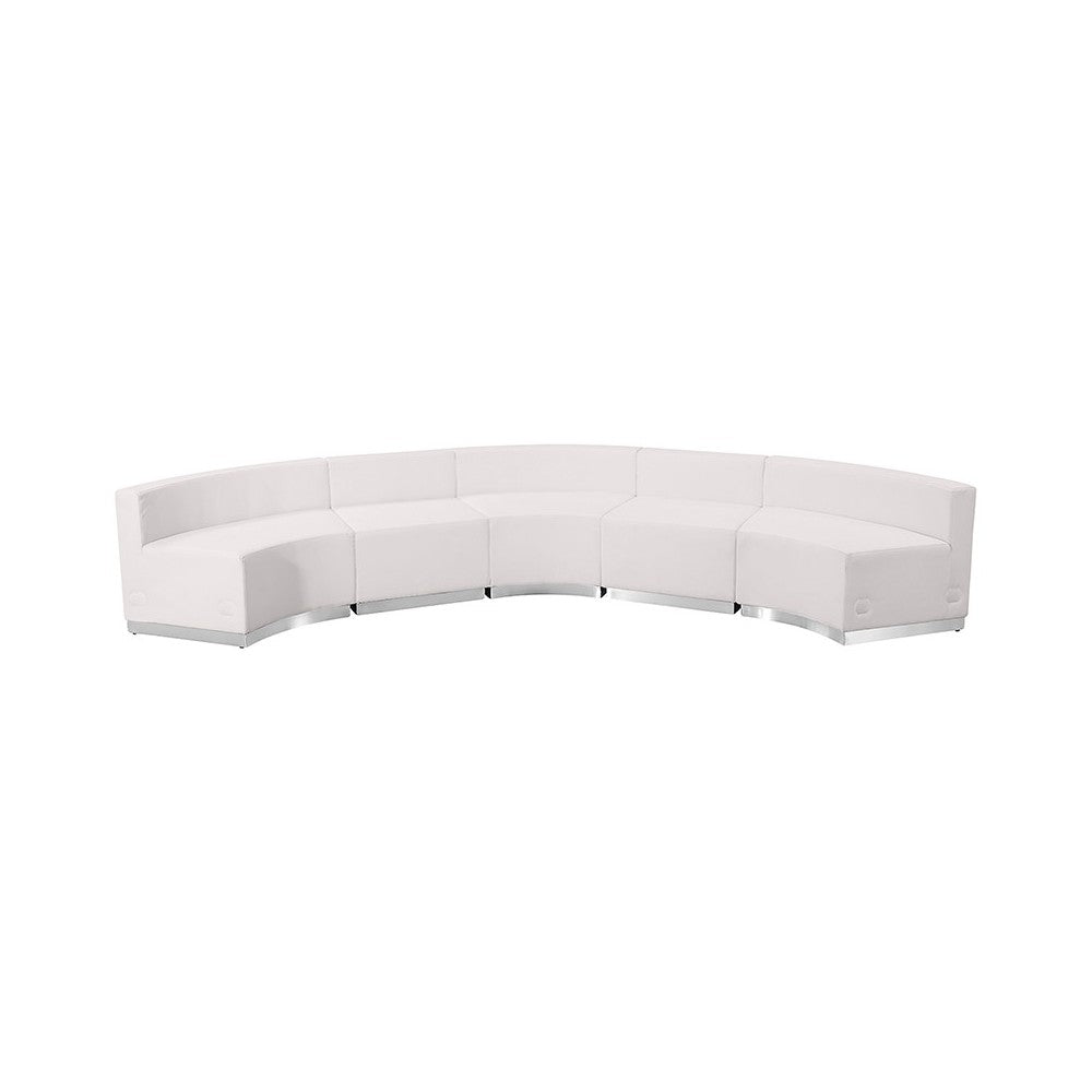 Melrose White LeatherSoft Reception Configuration, 5 Pieces
