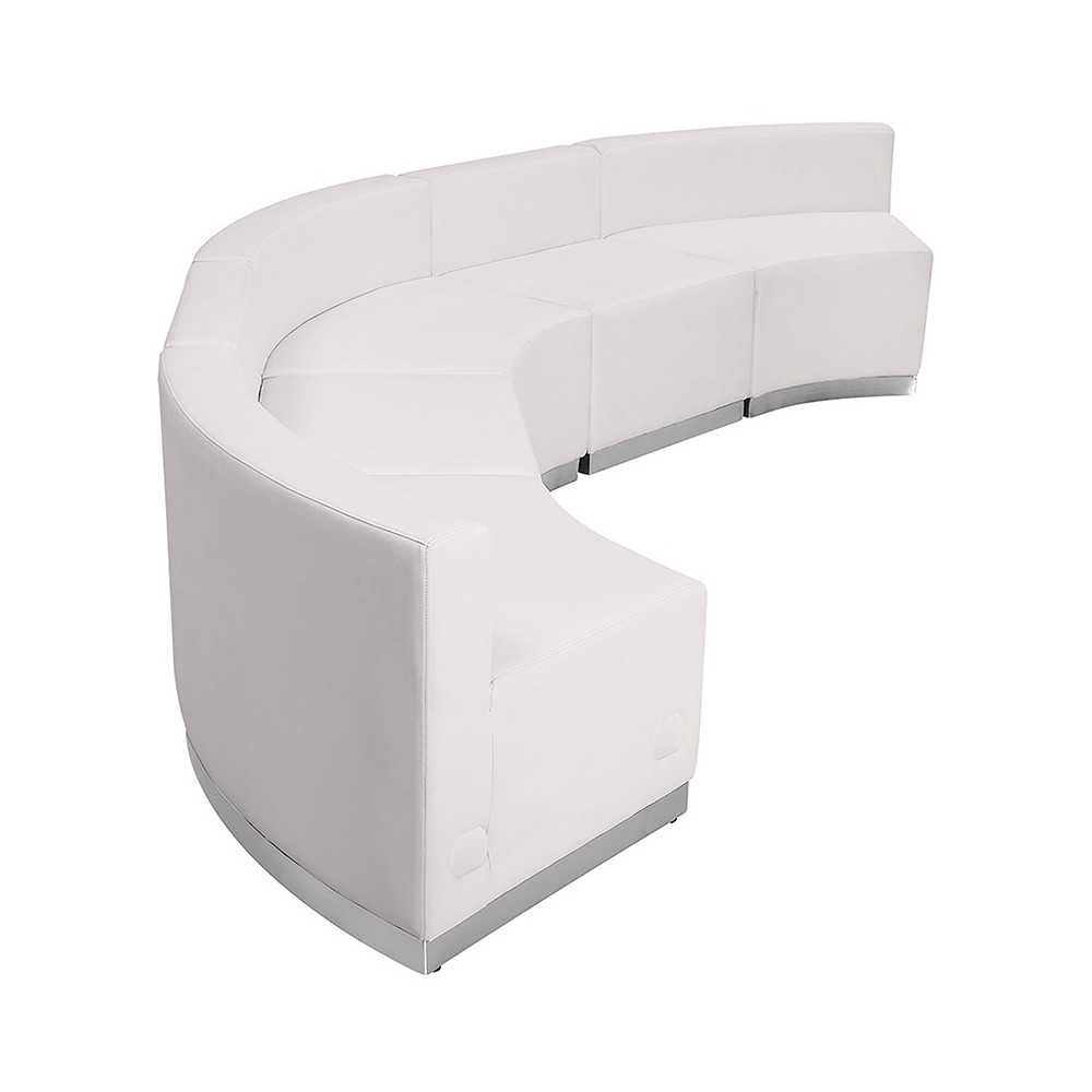 Melrose White LeatherSoft Reception Configuration, 5 Pieces