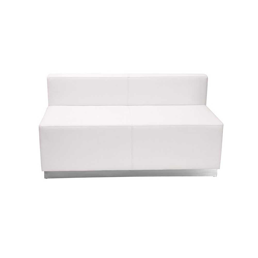 Melrose White LeatherSoft Reception Configuration, 5 Pieces