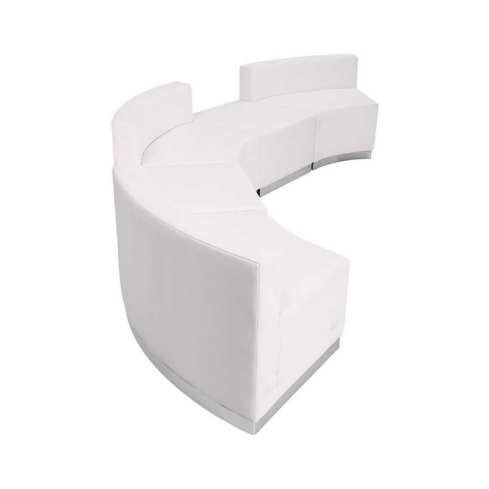 Melrose White LeatherSoft Reception Configuration, 5 Pieces