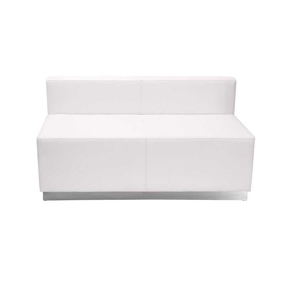 Melrose White LeatherSoft Reception Configuration, 7 Pieces