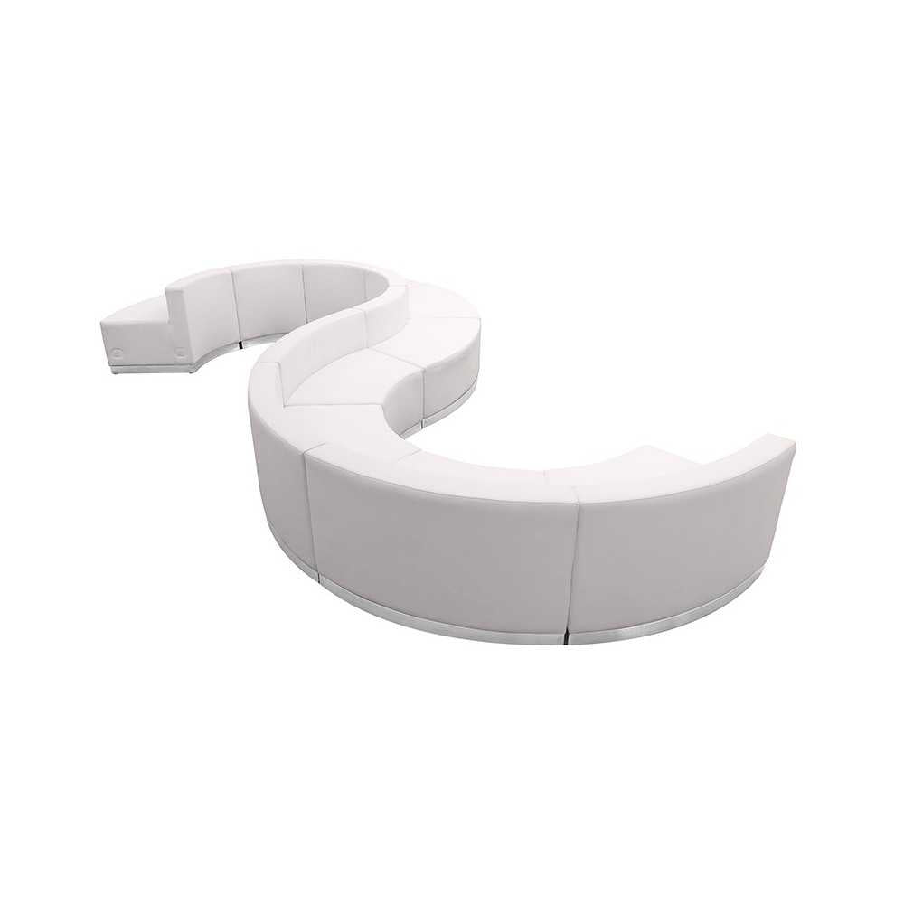 Melrose White LeatherSoft Reception Configuration, 9 Pieces