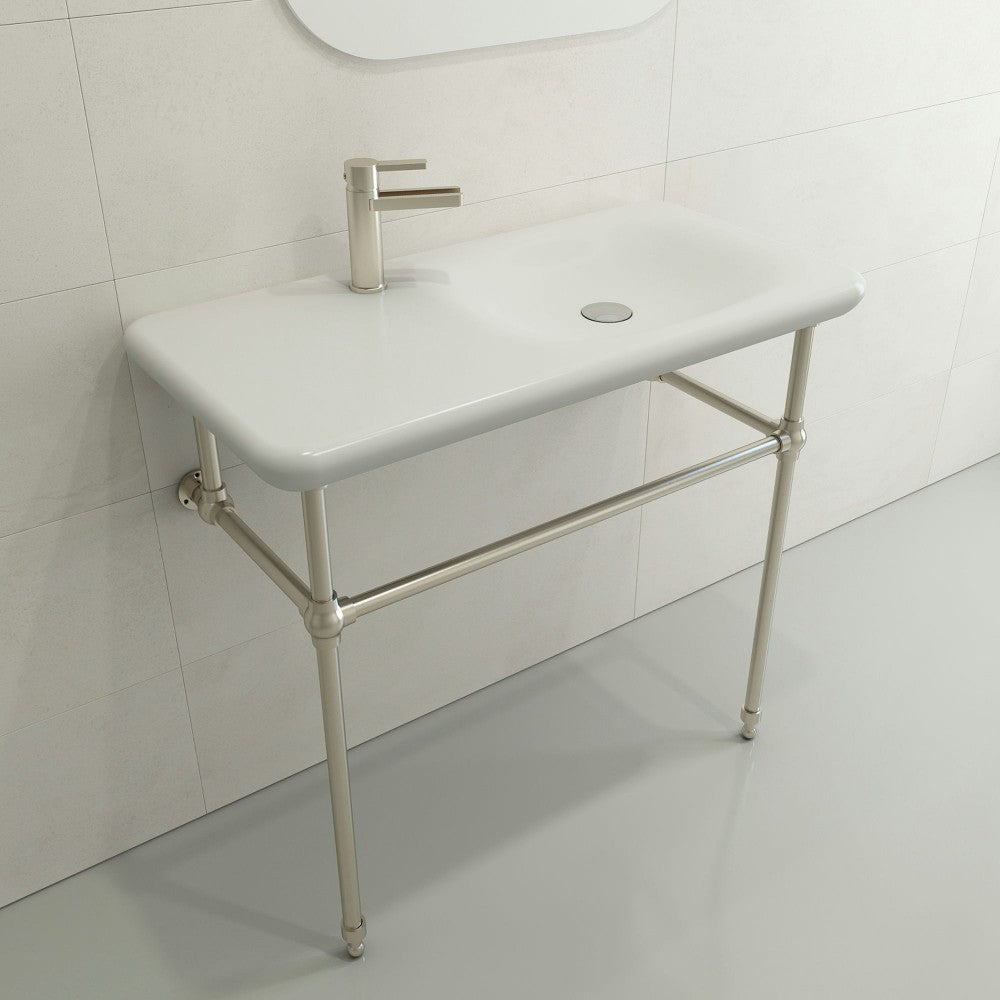 Metal Console Leg Set in Satin Nickel