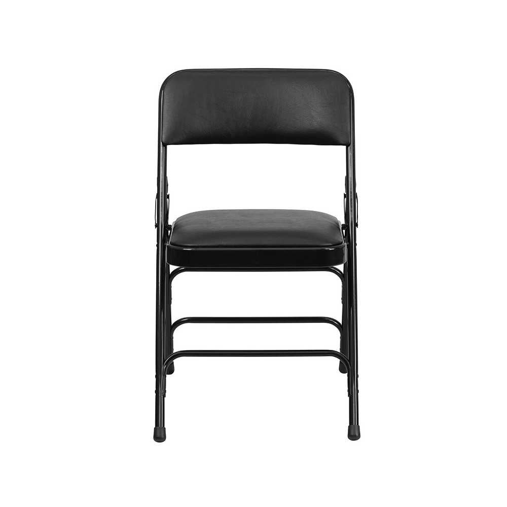 Metal Folding Chairs with Padded Seats | Set of 2 Black Metal Folding Chairs