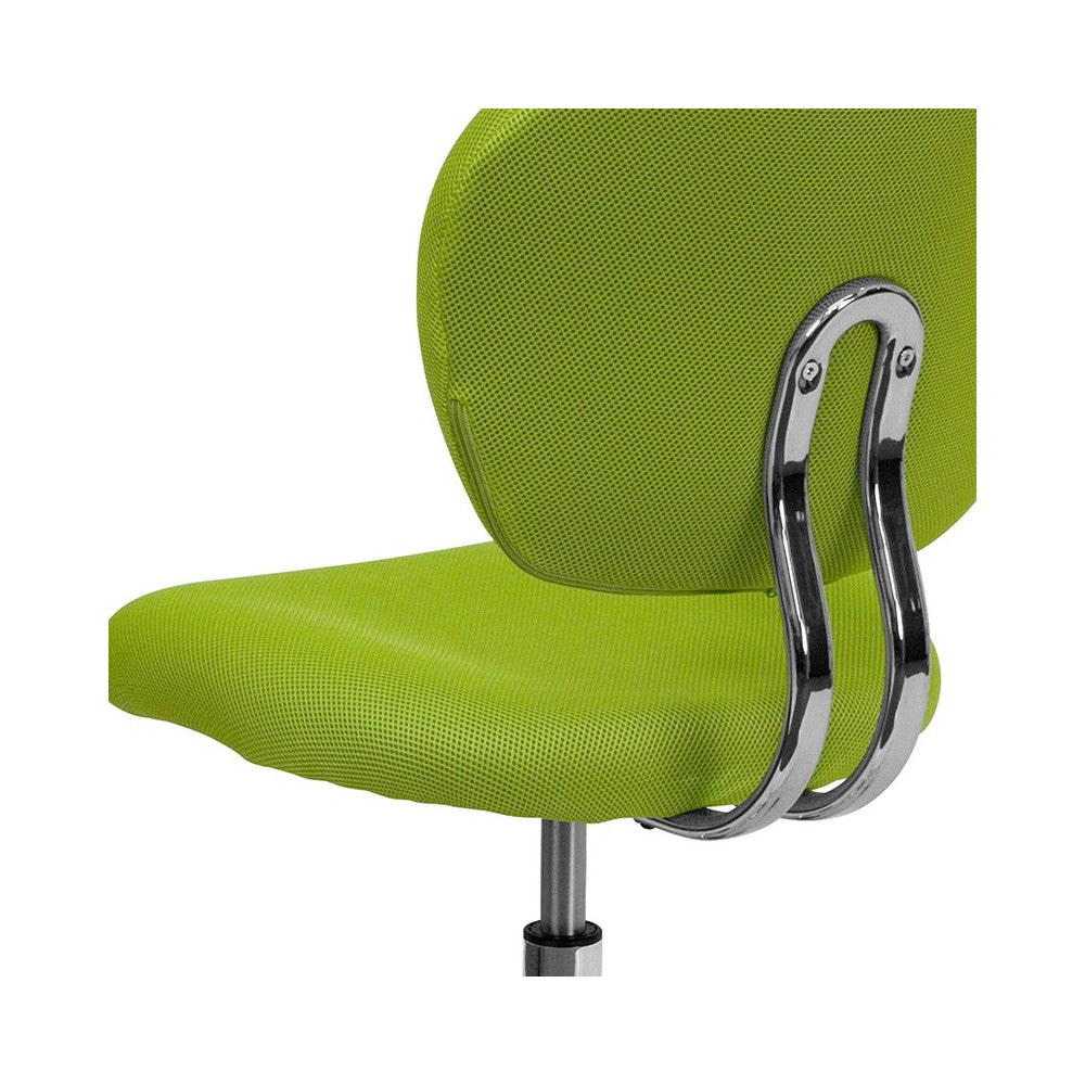Mid-Back Apple Green Mesh Padded Swivel Task Office Chair with Chrome Base